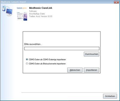 Transferring data from Medtronic CareLink to your diabetes logbook