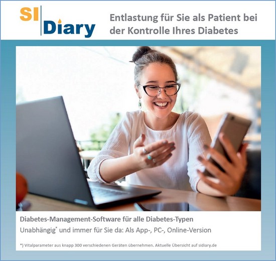 SiDiary - Diabetes Software Infoflyer für Patienten