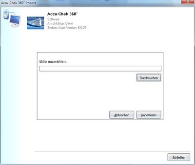 Daten&uuml;bernahme von Accu-Chek 360� ins Diabetes-Tagebuch
