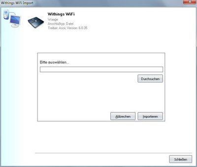 Datenübernahme von der Withings WiFi ins Diabetes-Tagebuch Datenübernahme von der Withings WiFi ins Diabetes-Tagebuch