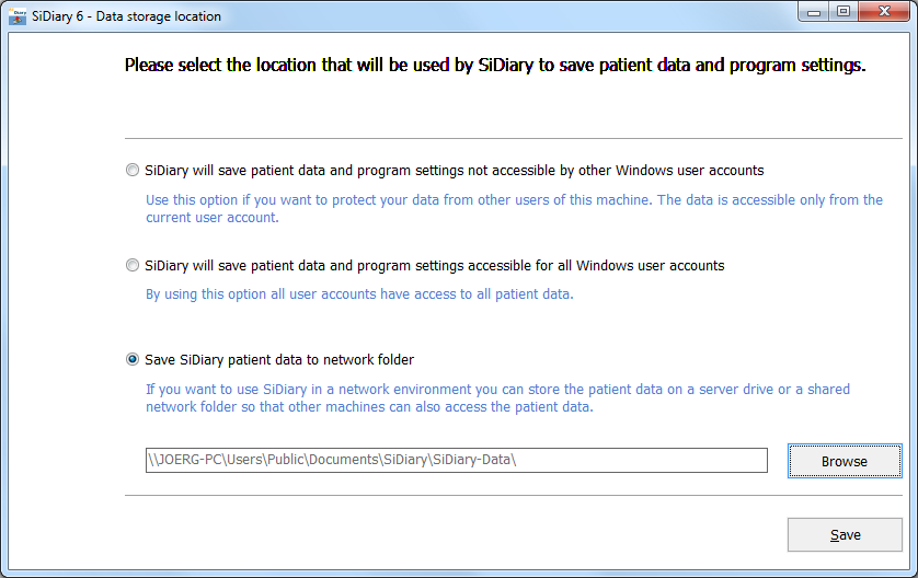 Data storage location